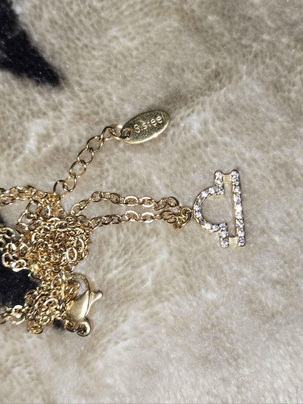 Gold Crystal Accent Pendant Necklace